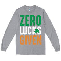 Heather Grey zero lucks given funny st patricks day joke quote lucky shamrock irela Long Sleeve Tee - linhVisuals