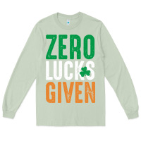 Matcha zero lucks given funny st patricks day joke quote lucky shamrock irela Long Sleeve Tee - linhVisuals