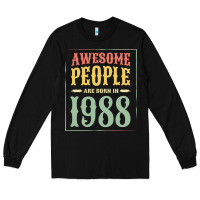 Black vintage 1988 awesome people are born in 1988 31st birthday gift for me Long Sleeve Tee - linhVisuals