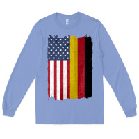 Colony Blue united states with germany flag mix us and german country flags Long Sleeve Tee - linhVisuals
