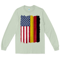 Matcha united states with germany flag mix us and german country flags Long Sleeve Tee - linhVisuals