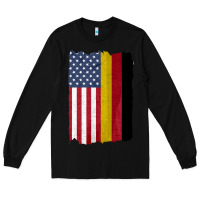 Black united states with germany flag mix us and german country flags Long Sleeve Tee - linhVisuals