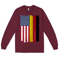 Burgundy united states with germany flag mix us and german country flags Long Sleeve Tee - linhVisuals