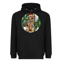 Black Cockapoo Christmas Heavyweight Hoodie - RanaPortraitStore