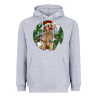 Heather Grey Cockapoo Christmas Heavyweight Hoodie - RanaPortraitStore