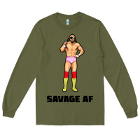 Army Green savage af Long Sleeve Tee - linhVisuals