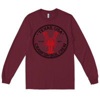 Burgundy texas crawfish boil crew Long Sleeve Tee - linhVisuals