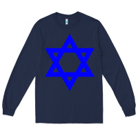 Navy star of david Long Sleeve Tee - linhVisuals