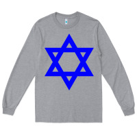 Heather Grey star of david Long Sleeve Tee - linhVisuals