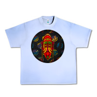 Grape Ice african masks round earrings 2 Urban Heavy Tee - BundleAndBundleShop