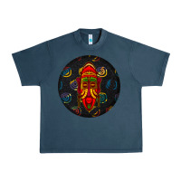 Midnight Navy african masks round earrings 2 Urban Heavy Tee - BundleAndBundleShop