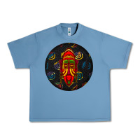 Pebble Blue african masks round earrings 2 Urban Heavy Tee - BundleAndBundleShop