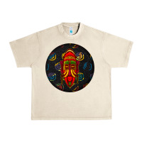 Sandshell african masks round earrings 2 Urban Heavy Tee - BundleAndBundleShop