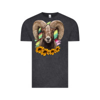Vintage Black Bighorn Sheep Vintage Tee - RanaPortraitStore
