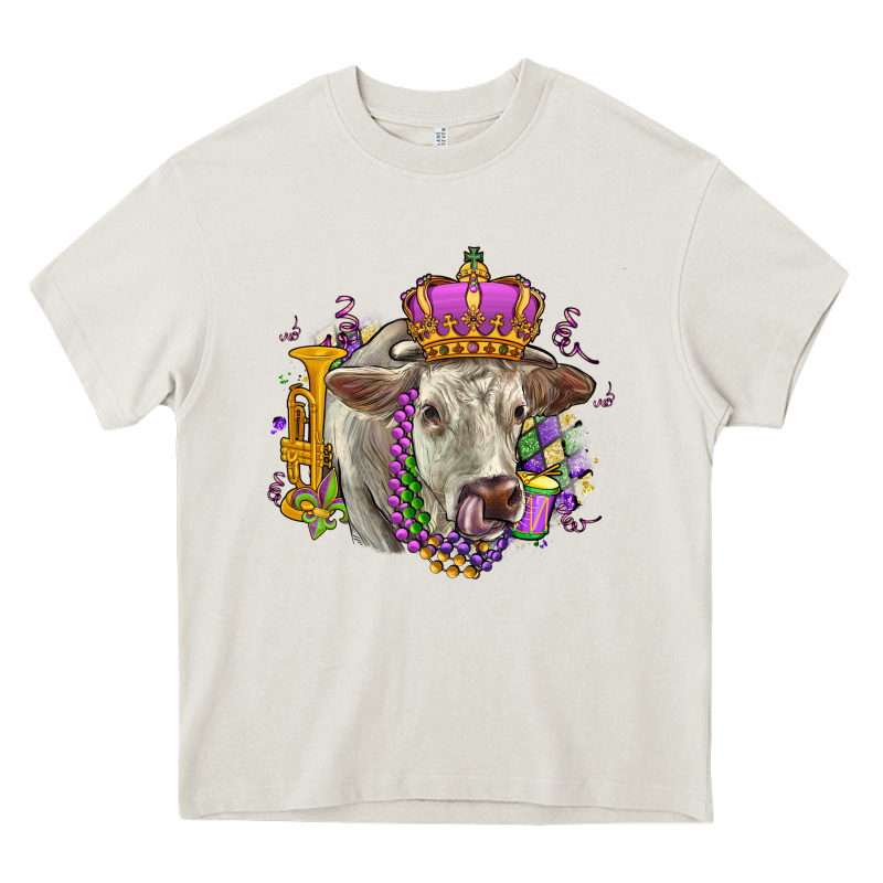 Charolais Mardi Gras Heavy Core Tee by OliviaCreatesArt | Teevron