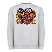 Heather Grey basketball hearts Heavyweight Sweatshirt - Jasminsmagicworld