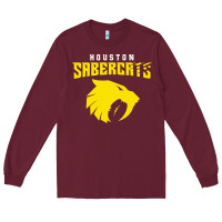 Burgundy houston sabercats Long Sleeve Tee - linhVisuals
