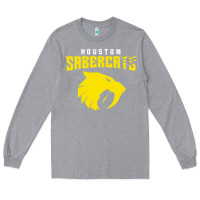 Heather Grey houston sabercats Long Sleeve Tee - linhVisuals
