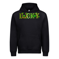 Black st. patrick's day lucky with clovers and horseshoe Urban Hoodie - RanaPortraitStore