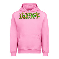 Fuchsia Pink st. patrick's day lucky with clovers and horseshoe Urban Hoodie - RanaPortraitStore