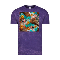 Cloud Purple western cowboy hat seamless pattern Vintage Tee - BundleAndBundleShop