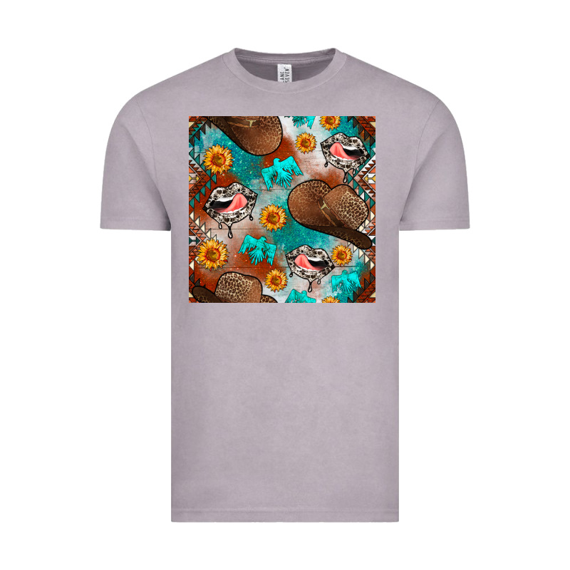 Western Cowboy Hat Seamless Pattern Vintage Tee by BundleAndBundleShop | Teevron