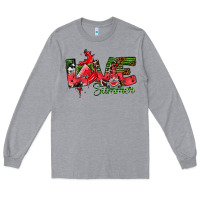Heather Grey Love Summer Long Sleeve Tee - CowhideDigitalArt
