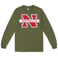 Army Green nicholls state colonels wordmark Long Sleeve Tee - linhVisuals