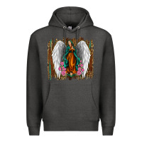 Charcoal Heather lady of guadalupe Premium Hoodie - Jasminsmagicworld