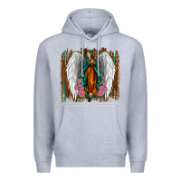 Heather Grey lady of guadalupe Premium Hoodie - Jasminsmagicworld