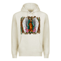 Oatmeal Heather lady of guadalupe Premium Hoodie - Jasminsmagicworld