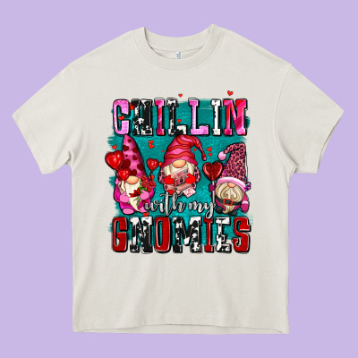 Chillin With My Gnomies Olivia Heavy Core Tee Designed By Oliviacreatesart