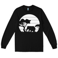 Black elephant art Long Sleeve Tee - linhVisuals