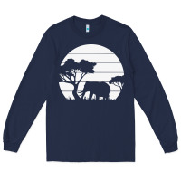 Navy elephant art Long Sleeve Tee - linhVisuals