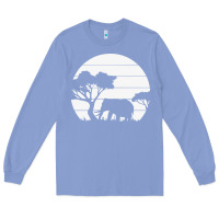 Colony Blue elephant art Long Sleeve Tee - linhVisuals