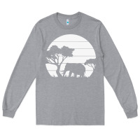 Heather Grey elephant art Long Sleeve Tee - linhVisuals