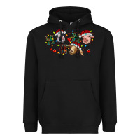 Black Hohoho Christmas Cows Heavyweight Hoodie - RanaPortraitStore