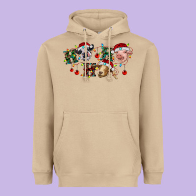 Hohoho Christmas Cows Heavyweight Hoodie Designed By Ranaportraitstore