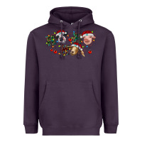 Plum Hohoho Christmas Cows Heavyweight Hoodie - RanaPortraitStore