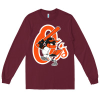 Burgundy The O_S Baseball Merch Long Sleeve Tee - linhVisuals