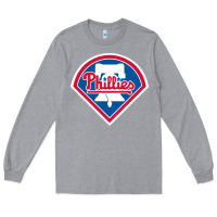 Heather Grey The Phils Baseball Merch Long Sleeve Tee - linhVisuals