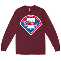 Burgundy The Phils Baseball Merch Long Sleeve Tee - linhVisuals