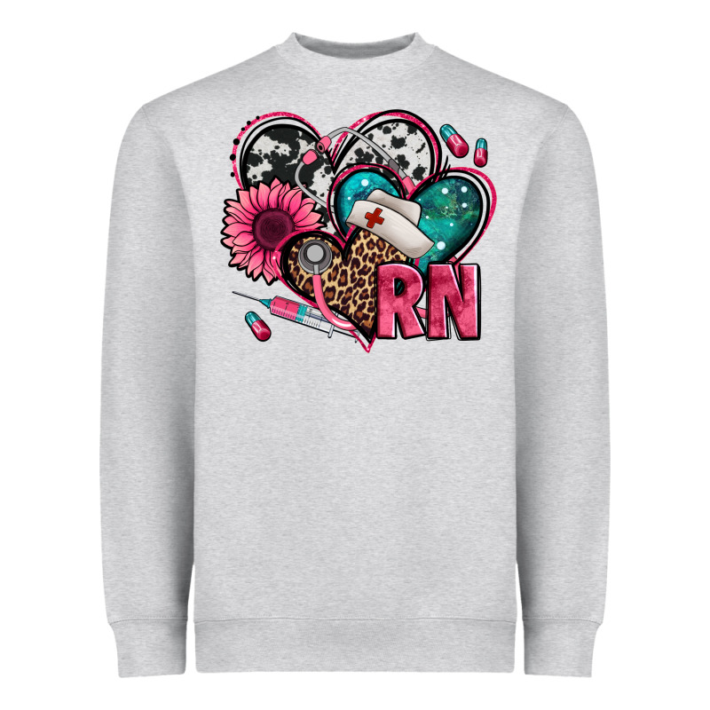 Rn Registered Nurse Hearts Heavyweight Sweatshirt by Jasminsmagicworld | Teevron