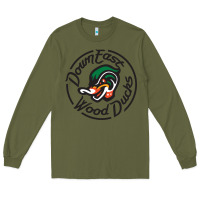 Army Green Down East Wood Ducks Long Sleeve Tee - linhVisuals
