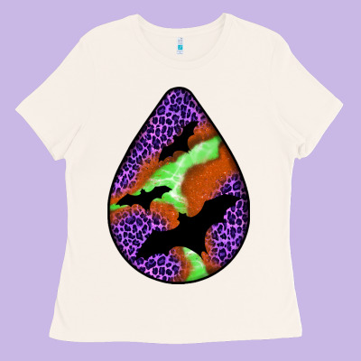 Halloween Bat  Teardrop Ladies Tee Designed By Bundleandbundleshop