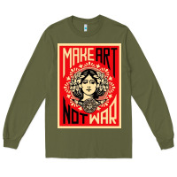 Army Green make art no war Long Sleeve Tee - linhVisuals