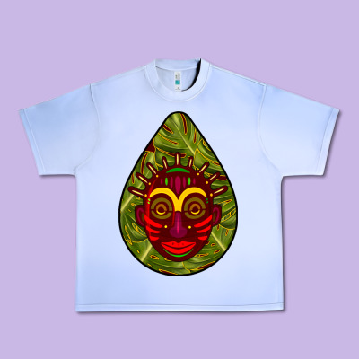 African Masks Teardrop  7 Urban Heavy Tee Designed By Bundleandbundleshop