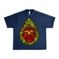 Navy african masks teardrop  7 Urban Heavy Tee - BundleAndBundleShop