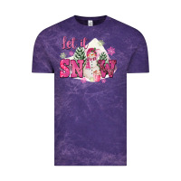 Cloud Purple Let It Snow Pink Christmas Vintage Tee - FaDigitalArtStudio