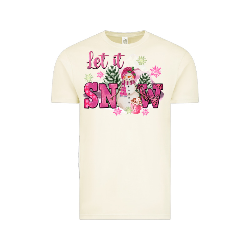 Let It Snow Pink Christmas Vintage Tee by FaDigitalArtStudio | Teevron